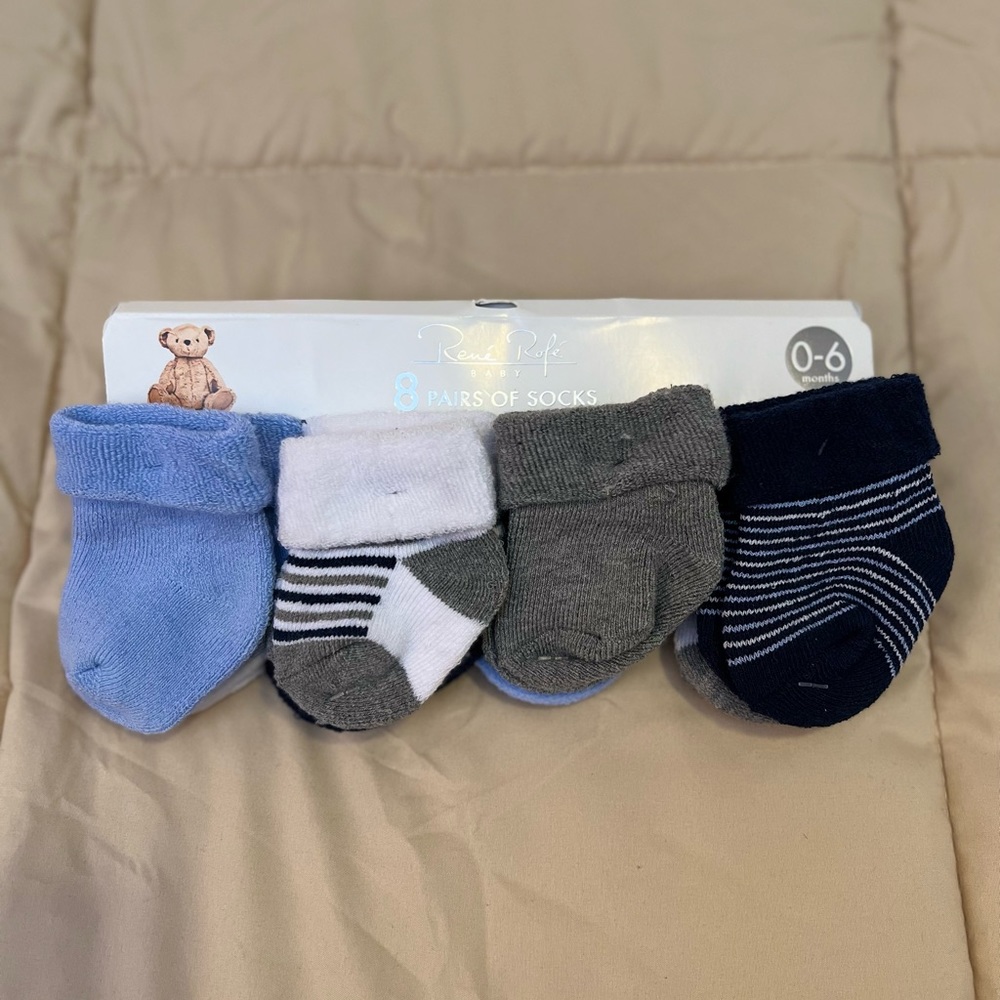 8 Pairs of socks 0-6 months from Rene Rofe